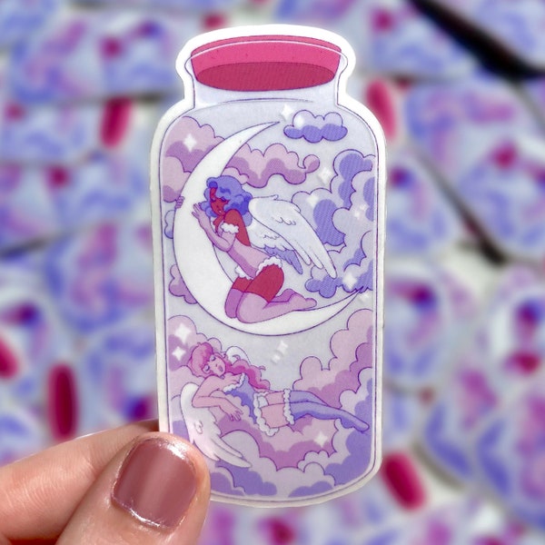 Transparent Angel Jar Sticker