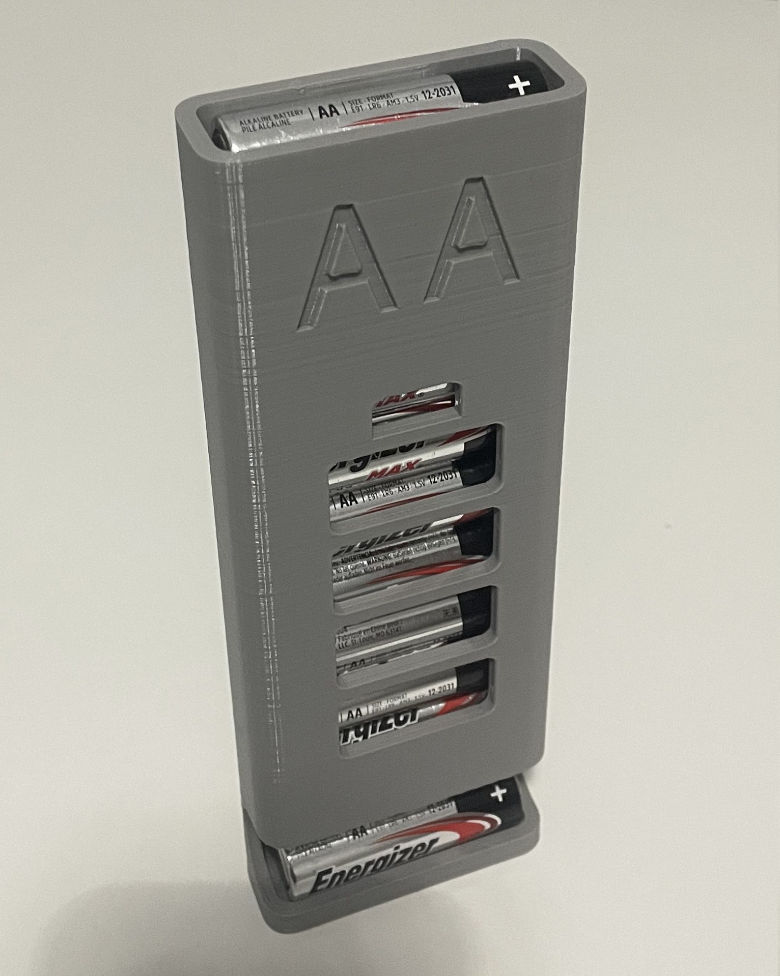 AA & AAA Wall Mounted Battery Dispenser / Holder / Storage 3D Printed
