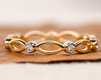 Tiny Diamond Thumb Ring Open Band Stacking Ring 14KT Unique Matching Ring Tiny Minimalist Ring Lab Grown Diamond Bezel Band Ring For Her