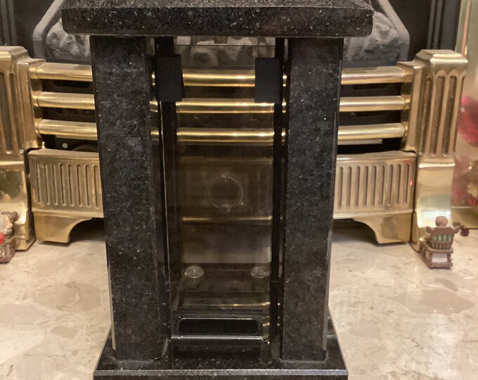 Large Granite Memorial Grave Candle Lantern for Real or LED Candles in