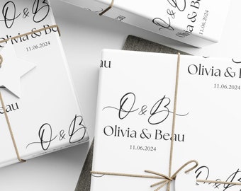 Personalized Couples Wrapping Paper, Wedding Anniversary Gift