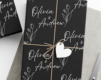 Personalized Couple Name Wrapping Paper, Anniversary Gift