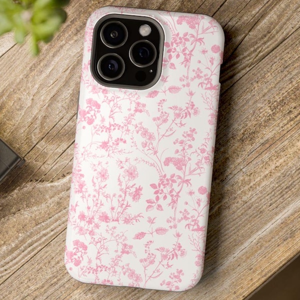 Pink Floral Magsafe iPhone Case: Slim, Tough, Magnetic