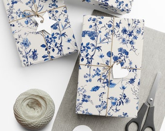 Wildflower Gift Wrapping Paper Floral Toile De Jouy