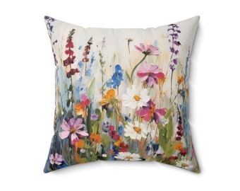 Boho Floral Throw Pillow - Spring Summer Collection