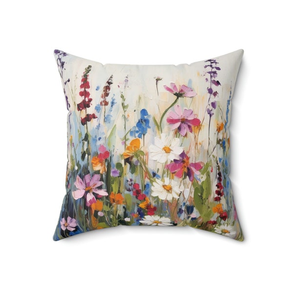 Boho Floral Throw Pillow - Spring Summer Collection