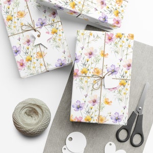 Gift Wrapping Paper Wildflower Floral Garden - Pastel Spring Summer Collection