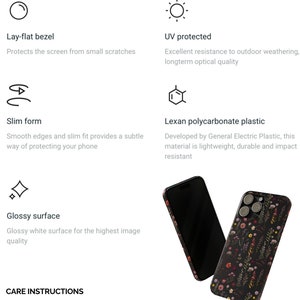 Pode incluir: Uma capa fina para iPhone com um design de estampa floral. A capa &eacute; feita de pl&aacute;stico de policarbonato Lexan e apresenta uma moldura plana, prote&ccedil;&atilde;o UV e uma superf&iacute;cie brilhante. A capa &eacute; leve e dur&aacute;vel, e fornece uma maneira sutil de proteger seu telefone.