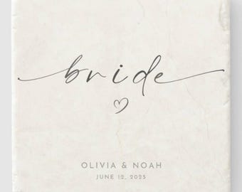 Personalized Wedding Gift Marble Coaster: Limestone Travertine Wedding Favor