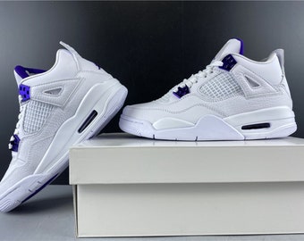 Nike Air Jordan Retro 4 Kinder Unisex Sneakers - Wit/Blauw/Grijs @ Sneaker  Stad