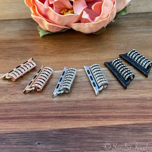 Crystal Apple Watch Band Connector: DIY Adapter, Spring Bar (2 pcs)