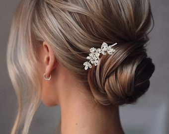 Fermaglio per capelli da sposa con strass scintillanti: accessorio per capelli perfetto per un look da sposa