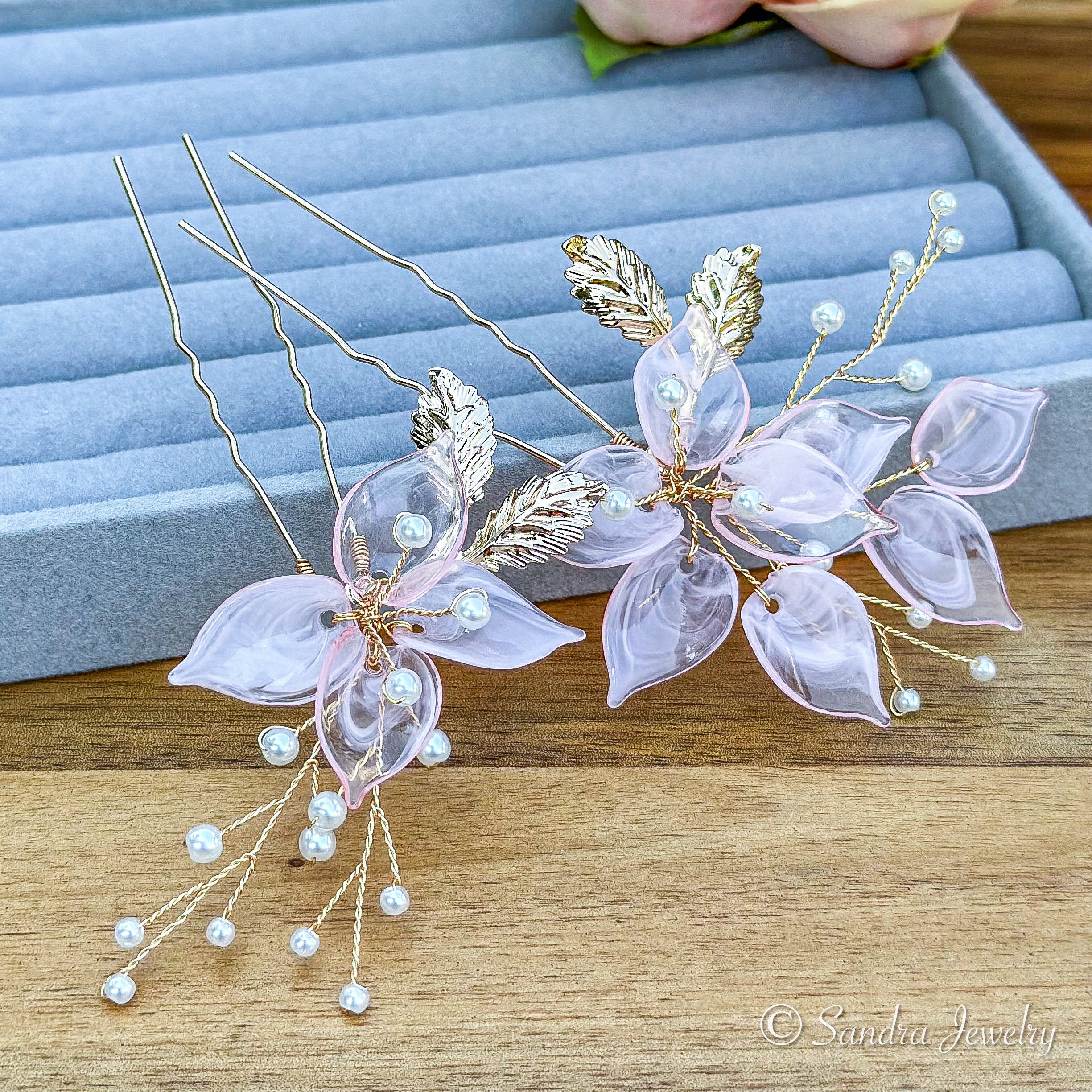Haarkamm Blumen 3D Blüten Silber Haarschmuck Hochzeit Brautschm Kopfschmuck Braut