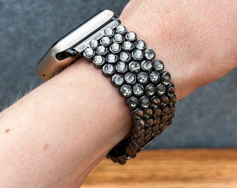 Apple Watch Band with Black Diamond Crystals, Fashion Woman IWatch Bracelet
