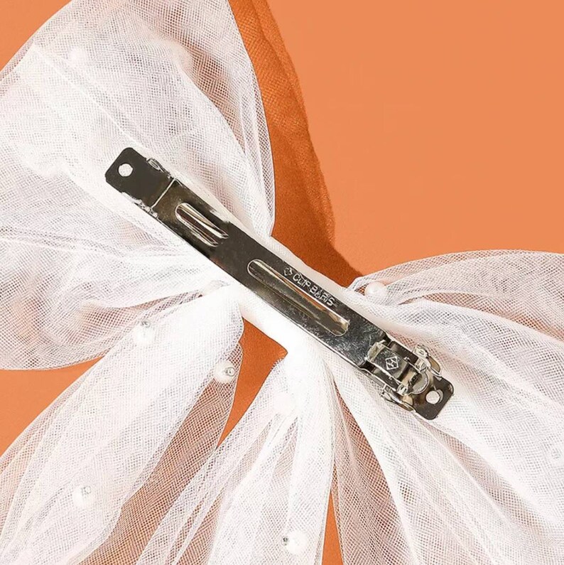 Fiocco per capelli con perle per addio al celibato, fermaglio da sposa per velo, regalo per addio al nubilato, accessorio per festa pre-matrimonio, futura sposa, accessorio per matrimonio immagine 4