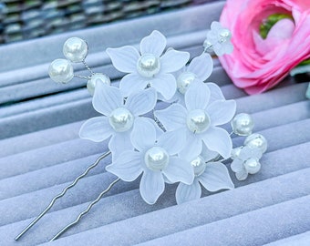Flower Wedding Hair Pin, Bride Hair Comb and Pin, Flower Wedding Hairpiece, Floral Bridesmaid Hair Accessory