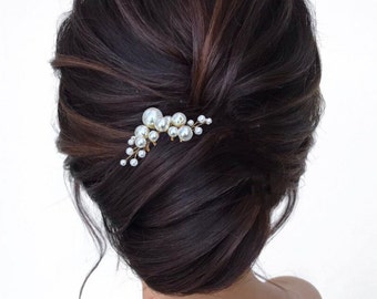 Bridal Hair Comb with Pearls, Bridal Hair Piece Wedding Hair Accessories for Bride and Bridesmaid