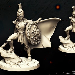 Spartan Warriors Kickstarter - Athena, the Goddess of Wisdom | LARGE model | 4 design options | 32mm scale miniature | Francesca Musumeci