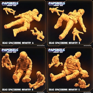 Dropship Troopers - Corpses - Dead Bodies - Victims | 32mm scale miniature | Papsikels