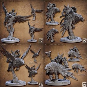 Defenders of Lok-Badar II - Dwarf Gryphon Riders | 32mm scale miniature | Artisan Guild