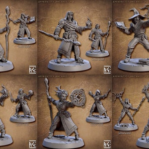 Arcanist Guild - Apprentice Arcanists | 12 design options | 32mm scale miniature | Artisan Guild
