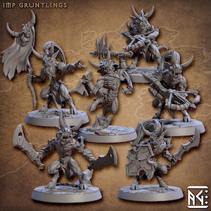 Abyss Demons - Imp Gruntlings - Devils | 6 design options | 32mm scale miniature | Artisan Guild