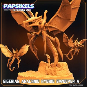Gigerian Arachnid Hybrid Swooper | 32mm scale miniature | Papsikels