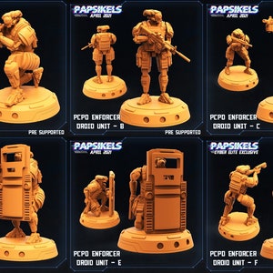 PCPD Enforcer Droids - Police Robots | 9 poses | 32mm scale miniature | Papsikels