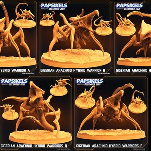Gigerian Arachnid Hybrid Warriors | 5 design options | LARGE model | 32mm scale miniature | Papsikels