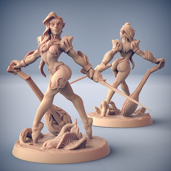Sylvan Knights - Kilia, the Ballet Queen - Wood Elf Bard Fighter Dancer | 2 design options | 32mm scale miniature | Artisan Guild