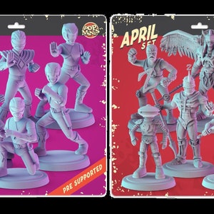 Power Rangers (fan art) | 32mm scale miniatures | Pop Minis