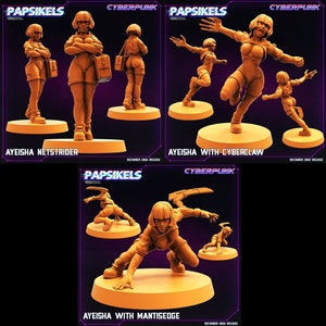 Ayeisha Net Strider - Cyberclaw - Mantisedge | 3 design options | 32mm scale miniature | Papsikels