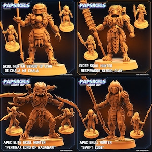 Skull Hunters - Elders | 4 design options | 32mm scale miniature | Papsikels