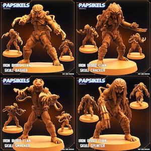 Skull Hunters - The Iron Blood Clan | 4 design options | 32mm scale miniature | Papsikels