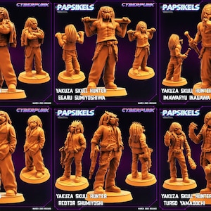 Skull Hunters - Yakuza Gang | 32mm scale miniature | Papsikels