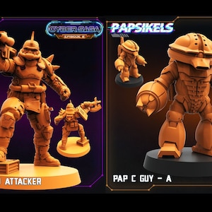 Papdam Enemies - Watanabe Kaku Attacker - Zaku - Acguy | 32mm scale miniature | Papsikels
