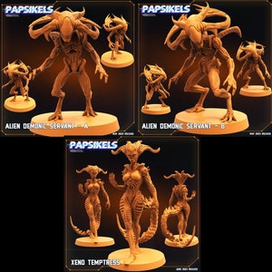 Alien Demonic Temptress and Servants | 3 design options | 32mm scale miniature | Papsikels