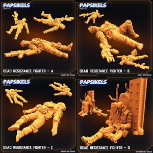 Dead Resistance Fighters - Corpses | 32mm scale miniature | Papsikels