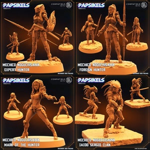 Human Skull Hunter - Mechico Noguchisawa | 7 design options | 32mm scale miniature | Papsikels