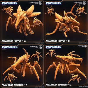 Arachnicon Hoppers and Warriors | 32mm scale miniature | Papsikels