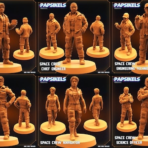 Nostromo Space Crew | 6 design options | 32mm scale miniature | Papsikels