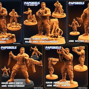 Predator (1987) Cast - Round 1 - Arnie | 32mm scale miniature | Papsikels