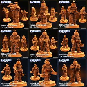 Nostromo Astronauts - Human Colonial Space - XB - Explorers | 9 design options | 32mm scale miniature | Papsikels