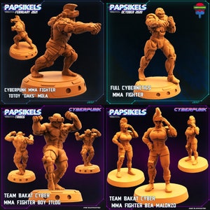 Cyber MMA Fighters - Round 2 | 5 design options | 32mm scale miniature | Papsikels