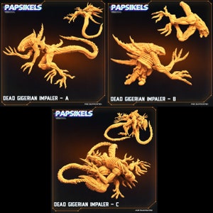 Corpses - Dead Gigerian Xeno Impalers | 3 design options | 32mm scale miniature | Papsikels