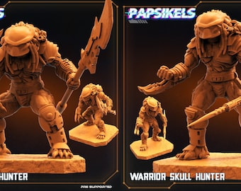 Skull Hunter - AvP Arcade Heroes - Hunter and Warrior Predators | 2 design options | 32mm scale miniature | Papsikels