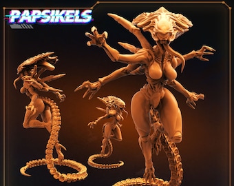 Alien Succubus Usurping Spider Queen | 32mm scale miniature | Papsikels