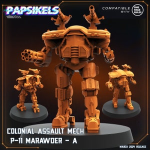 Colonial Assault Mech P-11 Marawders | 3 design options | 32mm scale miniature | Papsikels