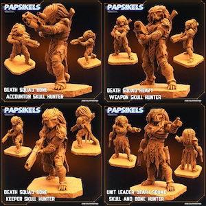 Skull Hunters - Death Squad | 7 design options | 32mm scale miniature | Papsikels