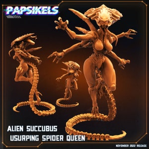 Alien Succubus Usurping Spider Queen | 32mm scale miniature | Papsikels